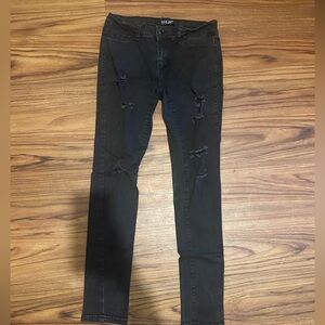 WAX Jean Women’s Black Distressed Skinny Jeans Size 7
